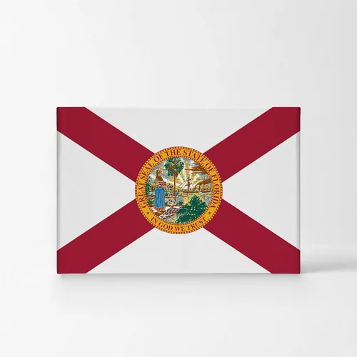 Miniatura 2 de Smile Art Design Lienzo impreso con la bandera del estado de Florida, capital del estado de los Estados Unidos, arte de pared con bandera del estado