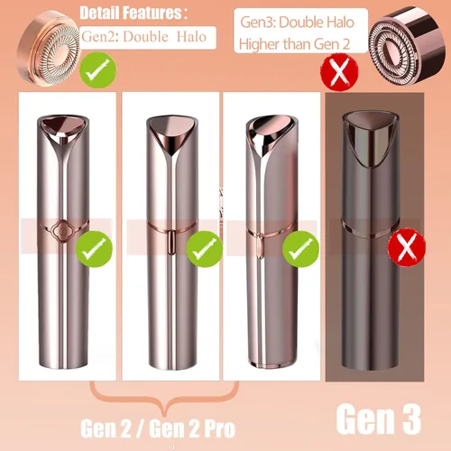 Miniatura 3 de Cabezales de repuesto para removedor de vello impecable Gen 2, cabezal de repuesto para removedor de vello facial de oro de 18 quilates con caja