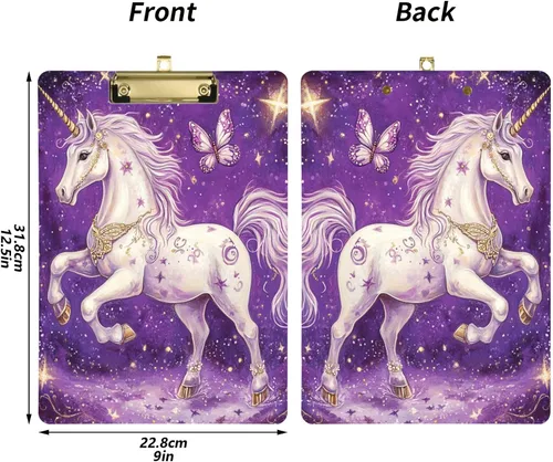 Miniatura 3 de Portapapeles de plástico con diseño de galaxia estrellada de unicornio, diseño de moda, para estudiantes, niños, mujeres y hombres, tablero de clip