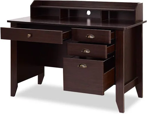 Miniatura 7 de Escritorio para computadora de 48 pulgadas con 4 cajones de almacenamiento y mesa ejecutiva de madera para PC y portátil