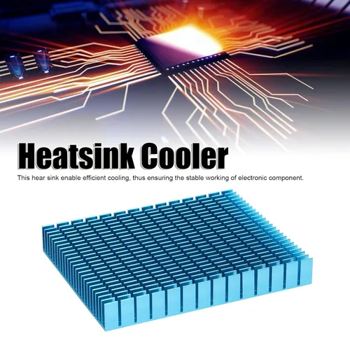 Miniatura 3 de Disipador de calor 5.906x4.724x0.787 in Disipador de calor de aluminio para computadora de enfriamiento de PC, placa PCB, módulo de radiador de Azul