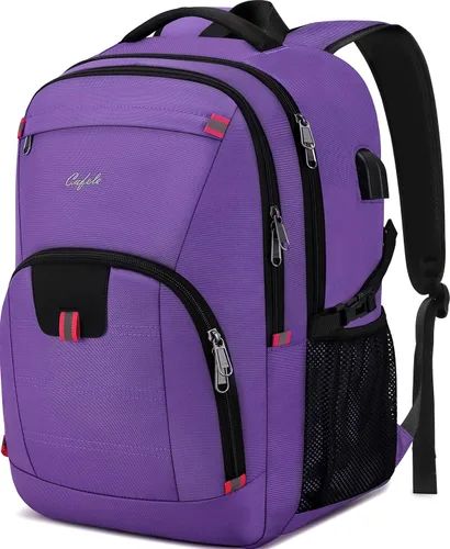 Miniatura 13 de Mochila para portátil de 17.3 pulgadas, mochila grande para computadora con puerto de carga USB, mochila resistente al agua y resistente
