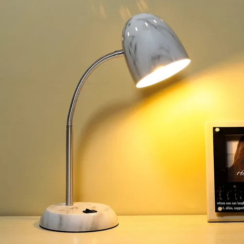 Miniatura 7 de Lámpara de mesa de diseños simples para cuidar los ojos, lámpara de escritorio básica de metal LED E26 con cuello de ganso flexible, lámpara