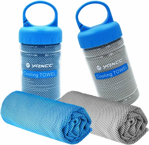 YQXCC Paquete de 2 toallas de enfriamiento (47 x 12 pulgadas) toalla de hielo para cuello, toalla suave y transpirable, toalla fresca de microfibra