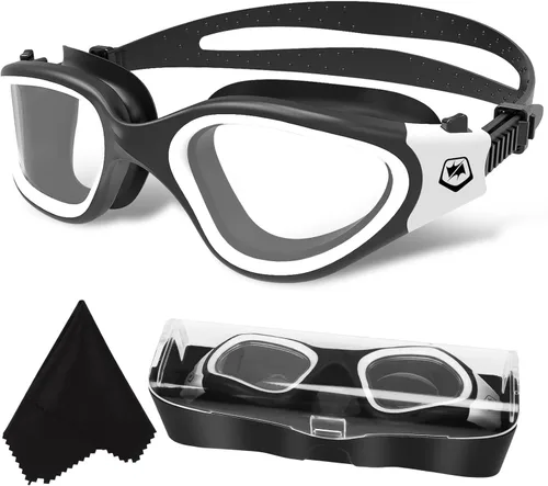 WIN.MAX - Goggles de natación polarizados, antivaho, antirrayos ultravioleta, sin filtraciones y con visión clara para hombres, mujeres, adultos y