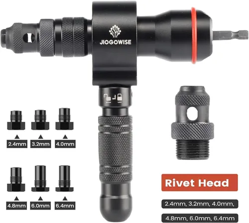 Miniatura 9 de Adaptador de pistola de remache inalámbrico y adaptador de tuerca de remache 2 en 1, kit de accesorios para herramientas de taladro eléctrico