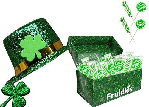 Miniatura 7 de Fruidles Paletas variadas de remolinos del día de San Patricio, caja de recuerdos de fiesta, envueltas individualmente (paquete de 24)