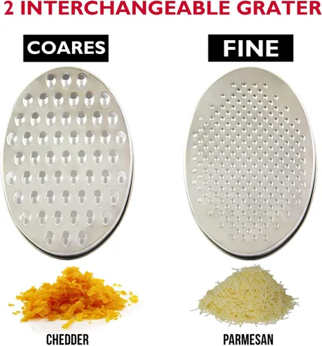 Miniatura 2 de Rallador de queso cítrico con recipiente de almacenamiento de alimentos y tapa, perfecto para quesos de parmesano duro o cheddar suave, jengibre