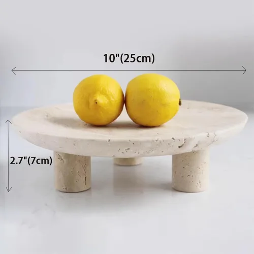 Miniatura 3 de Nawgnail Frutero de travertino hecho a mano para encimera de cocina de 10 pulgadas, cuenco decorativo grande para decoración del hogar, moderno