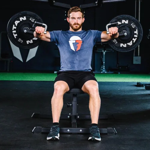 Miniatura 3 de Titan Fitness Máquina de prensa de hombros y deltoides cargada con placa, capacidad de 700 libras, entrenamiento de fuerza superior del cuerpo