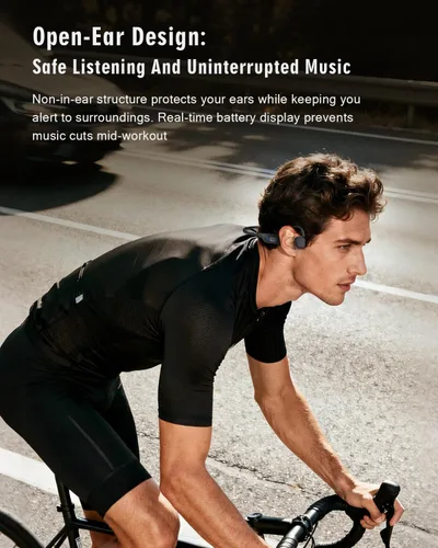 Miniatura 4 de Bone Conduction Headphones, 14H Playtime Bluetooth 6.0 Open-Ear Earbuds with Mic, IPX5 Waterproof Lightweight Headset, Wireless Sport Earphones for