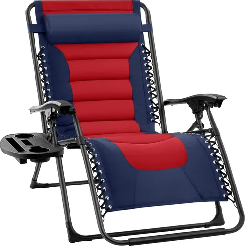 Miniatura 16 de Best Choice Products Silla acolchada de gravedad cero de gran tamaño, reclinable plegable para patio al aire libre, tumbona antigravedad XL