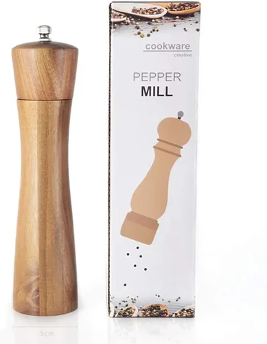 Molinillo de sal y pimienta de madera maciza de 8 pulgadas, molinillo de sal manual de madera, molinillo de pimienta, agitadores recargables con
