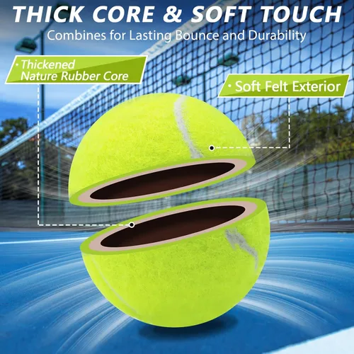 Miniatura 3 de Pelotas de tenis, paquete de 18 pelotas de entrenamiento con bolsa de malla para un fácil transporte, pelotas de práctica para perros y mascotas, 9