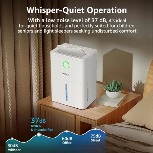 Miniatura 3 de KNKA 1600 sq.ft Dehumidifiers for Basement, 21 Pint Dehumidifiers for Home with Drain Hose, Continuous Drainage, Washable Filter, Intelligent