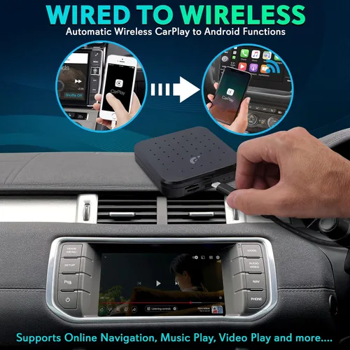 Miniatura 2 de Pyle Caja inalámbrica Carplay iA, 4GB RAM 64GB ROM, 2.4GHz, 5GHz Dual Band WiFi BT Octa Core 64Bits D, 4K Full HD, H.265, USB3.0 Android Box
