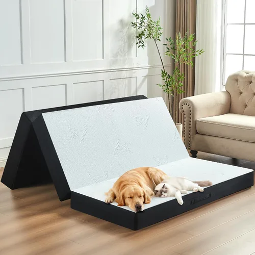 Miniatura 8 de Colchón Tríptico de 4 Pulgadas, Colchón de Espuma Viscoelástica Plegable Tamaño Individual con Cubierta Lavable de Viscosa Derivada de Bambú, Topper