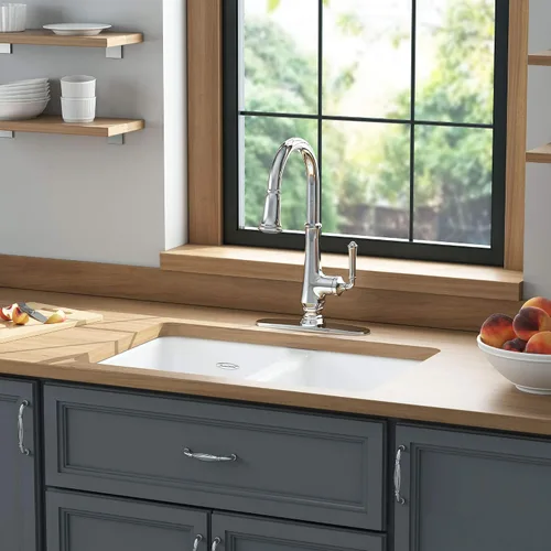 Miniatura 4 de American Standard 77DB30190.308 Delancey - Fregadero de cocina de hierro fundido de doble tazón 30x19, color blanco brillante