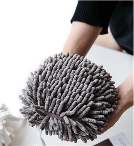 Miniatura 2 de Ivymei Paquete de 3 toallas de mano de felpilla mullidas, bonitas toallas de mano colgantes con lazo para cocina y baño, toallas de baño de mano