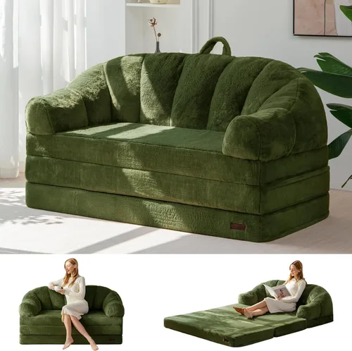 Miniatura 15 de MAXYOYO Sofá Cama Plegable, Sofá Convertible 2 en 1 a Sillón Reclinable, Cómoda Silla Puf Individual para Adultos, Sofá Cama Reclinable de Piso