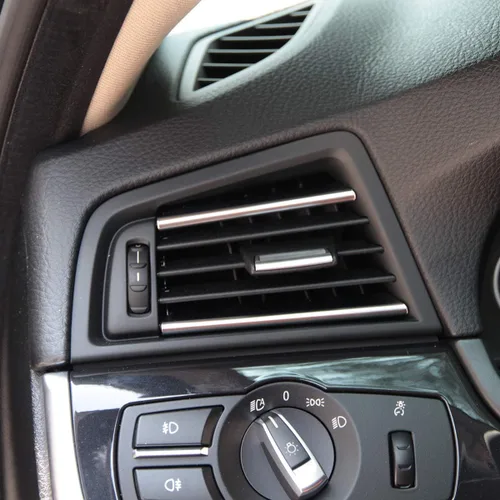Miniatura 3 de YIWANG Cromo tablero lateral aire acondicionado salida decoración Trim 4 unids para BMW Serie 5 F10 2011-2017 mano izquierda conductor accesorios