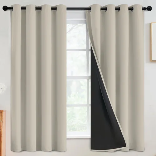Miniatura 182 de SimpleHome - Cortinas opacas 100% para recámara, cortinas de ventana con ojales beige, con aislamiento térmico, cortinas de oscurecimiento