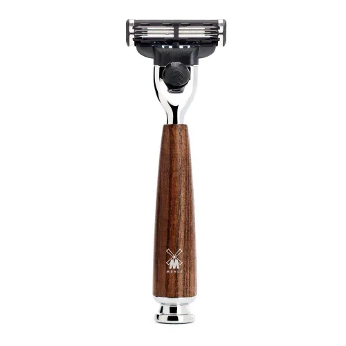 Miniatura 2 de MÜHLE RYTMO Modern Pure Badger Juego de afeitado de 3 hojas de afeitar de lujo Fresno al vapor