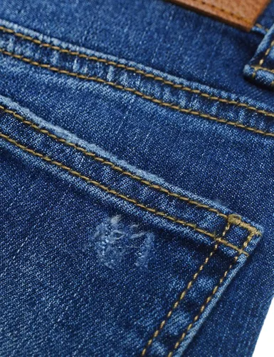 Miniatura 5 de KIDSCOOL SPACE Pantalones de mezclilla rasgados con banda elástica para niños pequeños