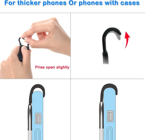 Miniatura 5 de TFY Soporte de correa de mano de seguridad compatible con iPhone 17 Pro Max/Air / 16 Pro / 15/14 Plus / 13 Pro / 12/11 / Xs/XR/X / 8 Plus/SE/Galaxy