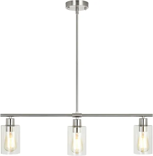 Miniatura 9 de Candelabro Moderno Dorado para Isla de Cocina de 4 Luces Latón Cepillado Lámpara Colgante Estilo Granja Industrial Accesorio de Iluminación