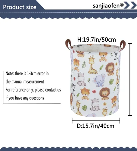 Miniatura 5 de Cesta de Ropa Sucia para Niños, Canasta de Ropa de Bebé Cestas de Almacenamiento de Animales para Decoración de Habitación de Niños, Cesta de Bonito