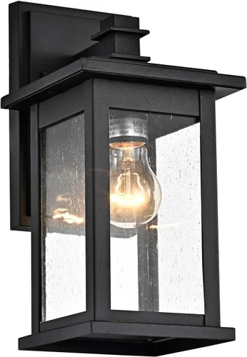 Miniatura 17 de MICSIU Luces de Porche de Bronce Frotado con Aceite para Pared Exterior, Lámparas Exteriores Impermeables Estilo Granja con Casquillos E26