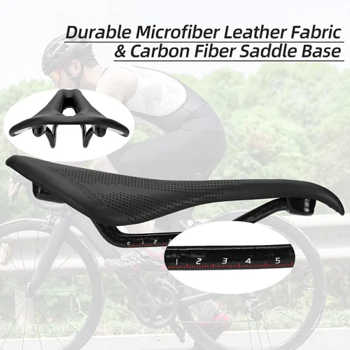 Miniatura 2 de ROCKBROS Asiento de bicicleta ligero de fibra de carbono, cómodo asiento de bicicleta de carretera, accesorios de bicicleta para hombres y mujeres