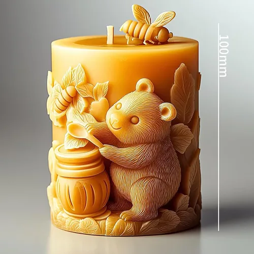 Miniatura 2 de Molde de vela de oso de árbol, moldes de fundición de resina de animales y osos, moldes de joyería de arcilla de silicona, suministros