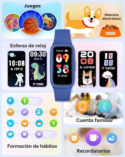 Miniatura 8 de BIGGERFIVE Vigor 3 - Reloj de seguimiento de actividad física para niños, pantalla AMOLED, no necesita aplicación, no necesita teléfono, resistente