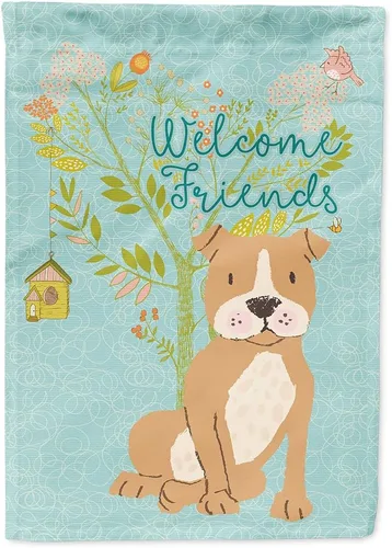 Miniatura 135 de Caroline's Treasures BB7594GF Bandera de jardín de Husky siberiano con texto en inglés "Welcome Friends" - Bandera decorativa para patio exterior