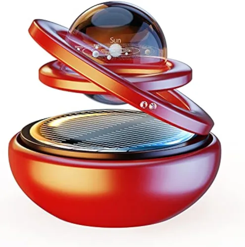 Miniatura 11 de Ambientador de aire para automóvil Kwak's, purificador de aire recargable giratorio con energía solar para tablero de interior del automóvil, Negro
