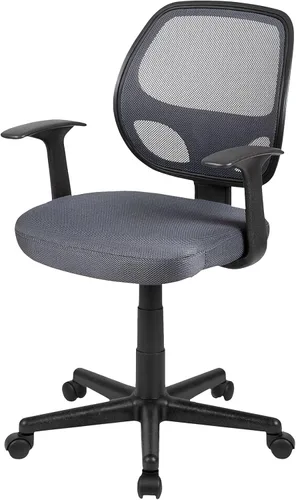 Miniatura 6 de Flash Furniture Flash Fundamentals Silla de oficina ergonómica giratoria de malla gris con brazos