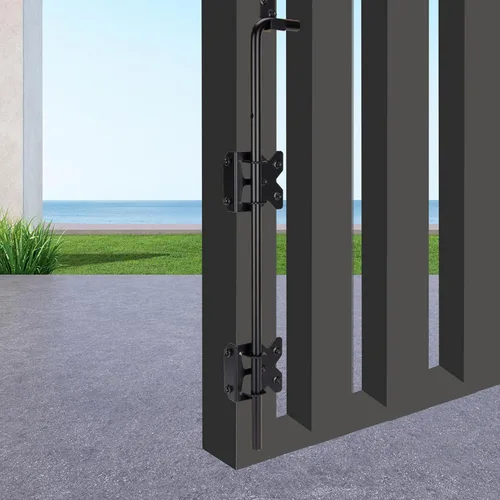 Miniatura 6 de Barra de acero para puerta de acero de 24 pulgadas, resistente para puertas de vinilo de madera o valla de doble puerta