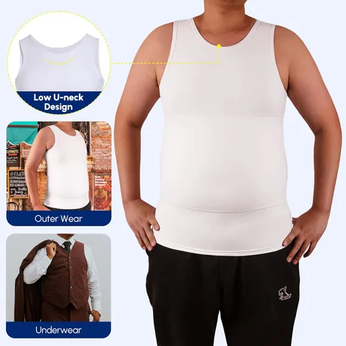 Miniatura 5 de Aptoco Camisas de compresión para hombre, chaleco para hombre de ginecomastia