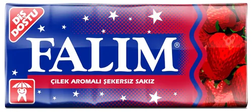 Miniatura 2 de Falim Goma de mascar sin azúcar, sabor a fresa, 100 piezas