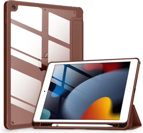 Miniatura 29 de VIKESI - Funda para iPad de 9ª / 8ª / 7ª generación de 10.2 pulgadas (lanzada en 2021/2020/2019), parte trasera transparente, cubierta de marco