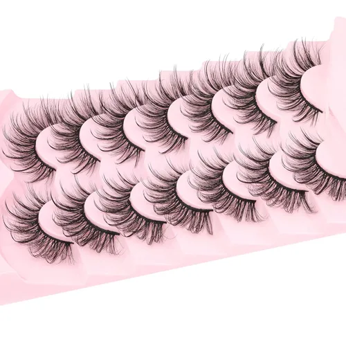 Miniatura 4 de Geeneiya Pestañas Wispy de Visón Natural Pestañas Postizas con Aspecto de Picos Extensiones de Pestañas Aspecto Esponjoso Pestañas Postizas de 18mm