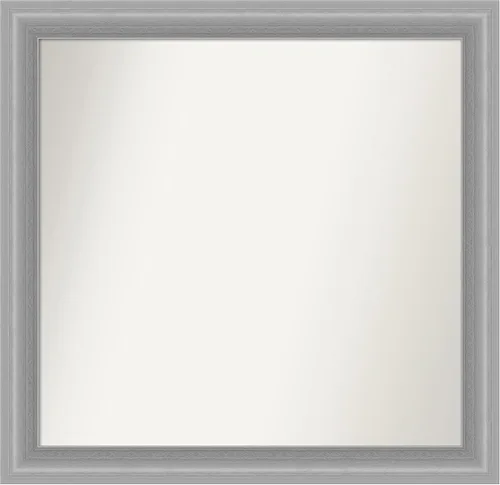 Miniatura 169 de Amanti Art Espejo de baño plateado para sobre el fregadero, 24 x 24 pulgadas, espejo cuadrado de peltre forjado a medida, marco de madera casual