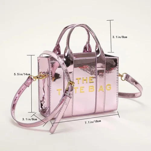 Miniatura 7 de JQWYGB The Tote Bag for Women - Lindas bolsas de mano pequeñas y brillantes de cuero cruzado