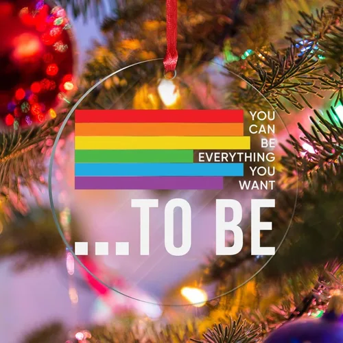 Miniatura 12 de We are All Equal - Adornos de Navidad bisexuales, orgullo arco iris, gay, LGBTQ, decoración de árbol de Navidad, recuerdo, novedad gay, adornos