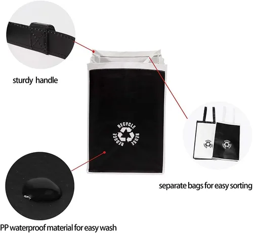 Miniatura 3 de Lily Queen - Bolsas de basura de reciclaje para la cocina y el hogar, base impermeable para botes de clasificación de basura, cestas