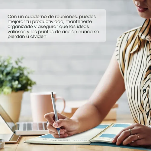 Miniatura 6 de Taja Cuaderno de reuniones para la organización del trabajo, planificador de trabajo con artículos de acción, agenda para tomar notas, 160 páginas