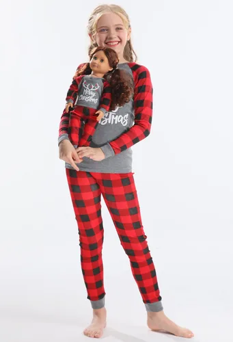 Miniatura 6 de Babyroom Pijamas de algodón a juego para niñas y niños pequeños, 4 piezas, ropa de dormir de Navidad