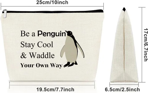 Miniatura 3 de Sazuwu Regalos para amantes de los animales, bolsa de maquillaje para mujer, Sé un pingüino, mantente fresco y camina a tu manera